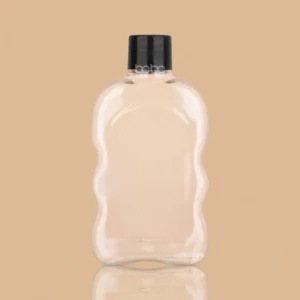 100ml clear plastic PET Savlon style bottle with a black flip-top cap.