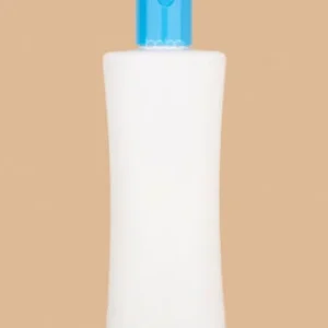 200ml milky white HDPE Orna bottle with a blue flip-top cap