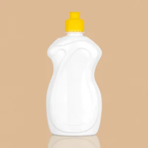 White 500ml mango-shaped PET plastic bottle with a yellow flip-top cap.