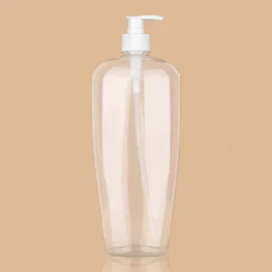 1000ml clear PET plastic bottle with a white lotion pump dispenser.